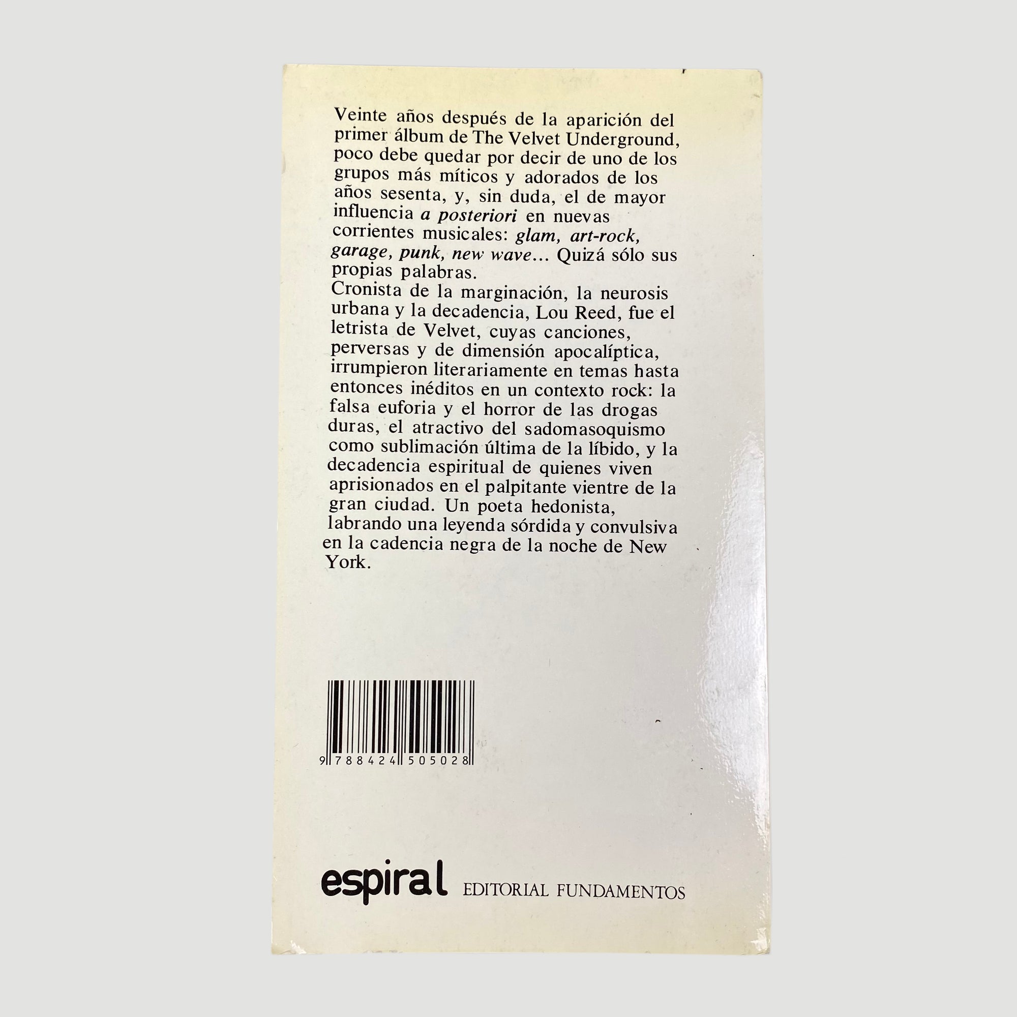 1988 'Lou Reed & The Velvet Underground Canciones' Book