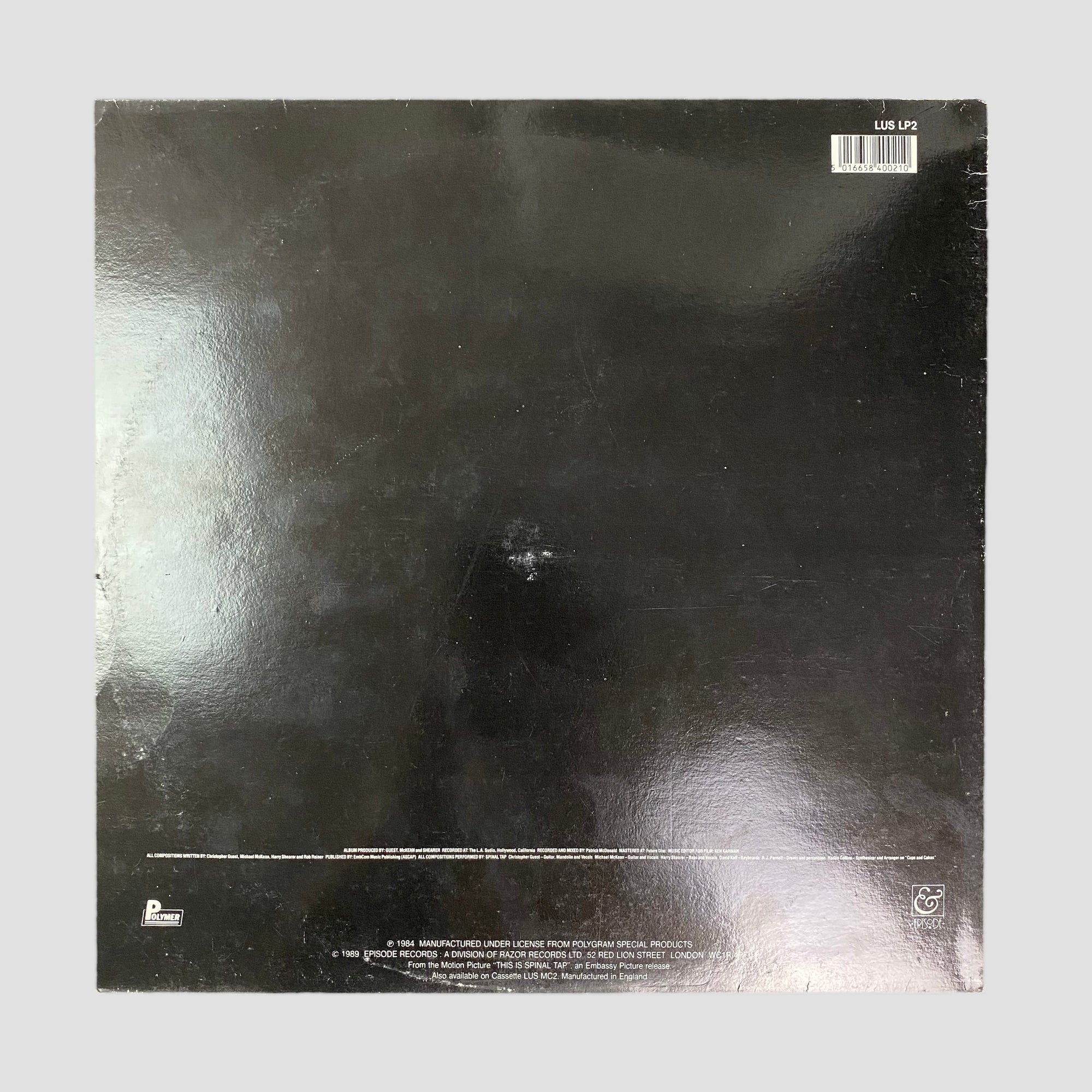 1989 Spinal Tap OST Soundtrack Vinyl LP