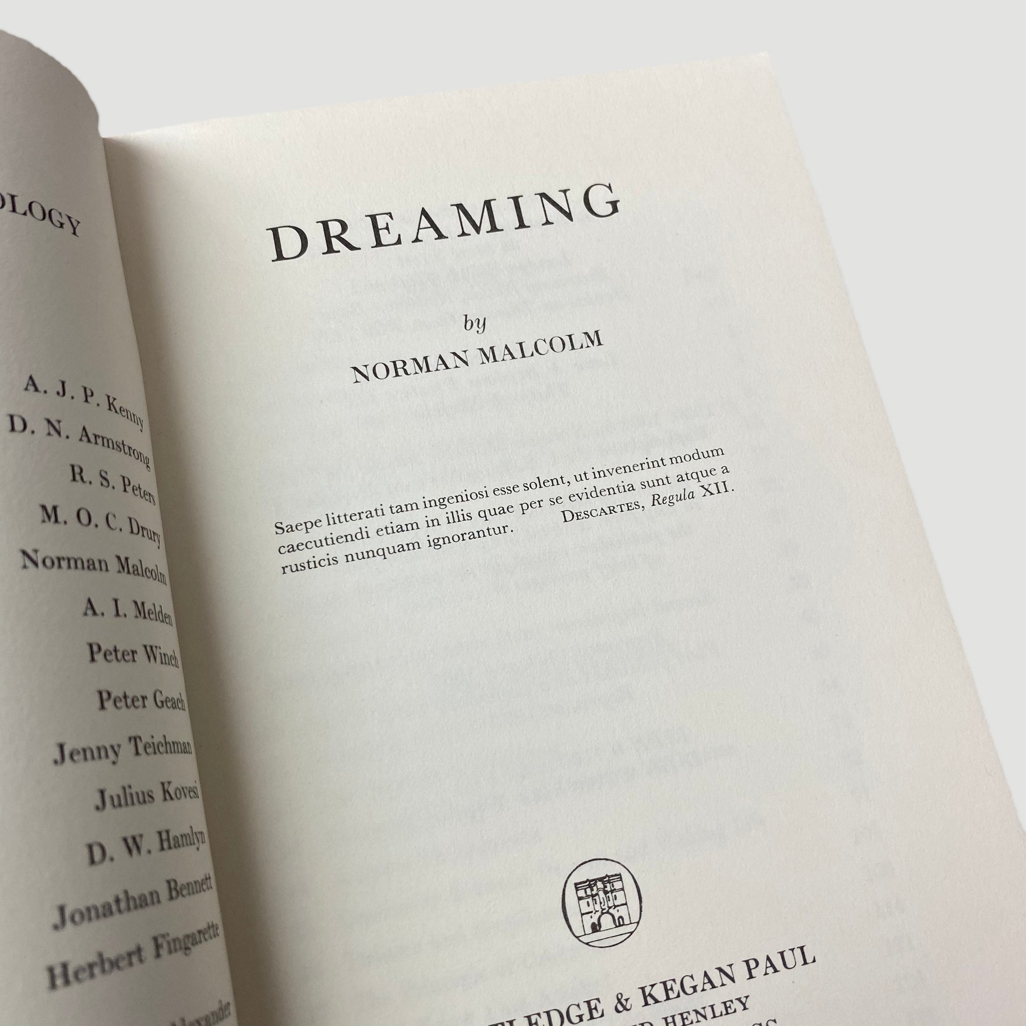 1977 Dreaming Studies in Philosophical Psychology