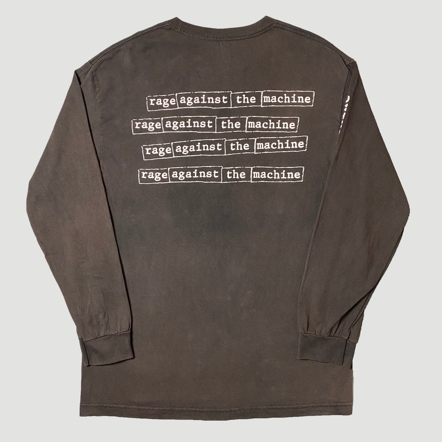 Mid 90's Rage Against The Machine 'Power Stems...' Long Sleeve T-Shirt