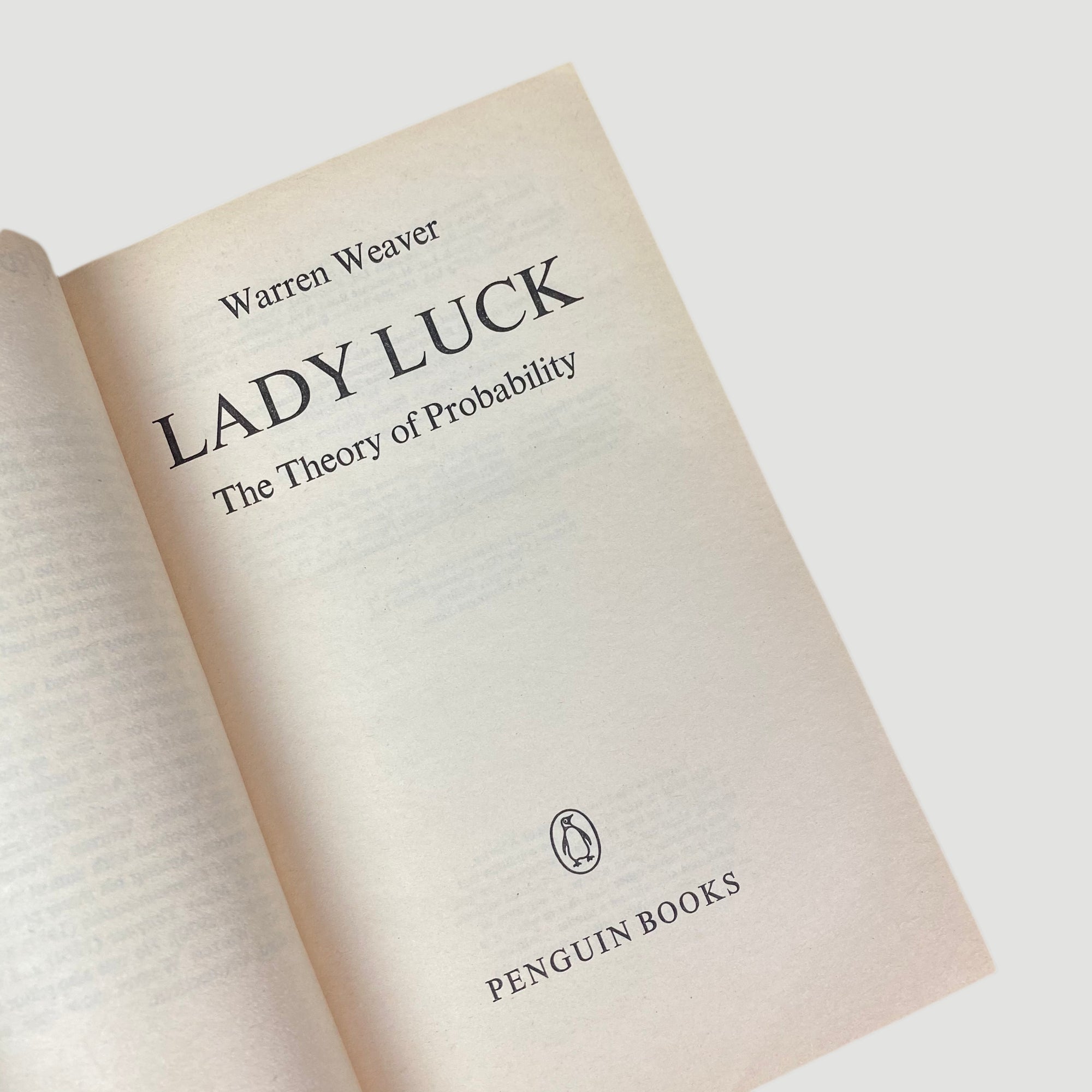 1977 Warren Weaver 'Lady Luck: The Theory of Probability'