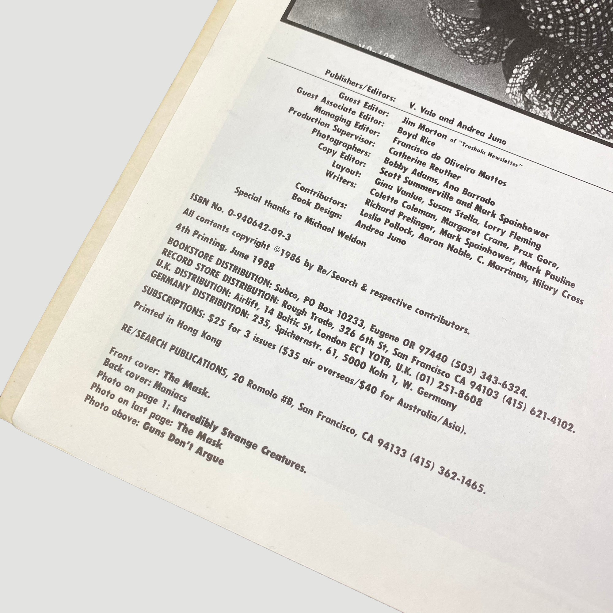 1988 RE/Search No. 10: Incredibly Strange Films