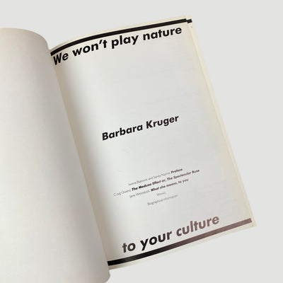 1983 Barbara Kruger 'We Won't Play Nature to Your Culture'
