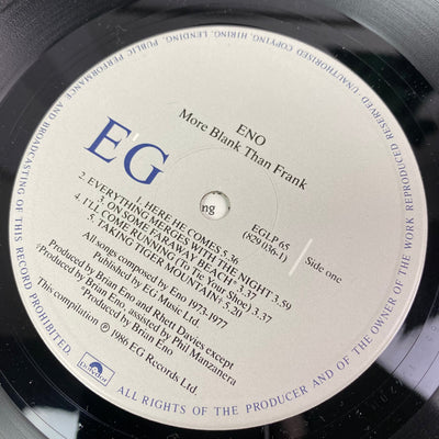 1986 Brian Eno 'More Blank Than Frank' LP