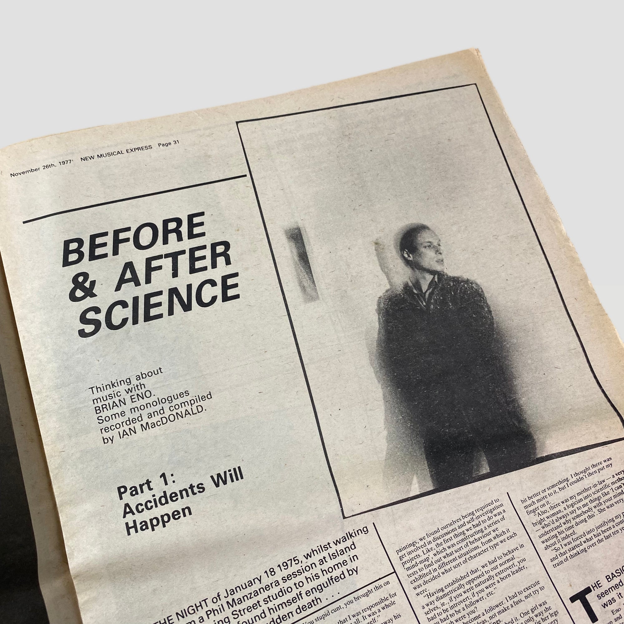 1977 NME Brian Eno Issue