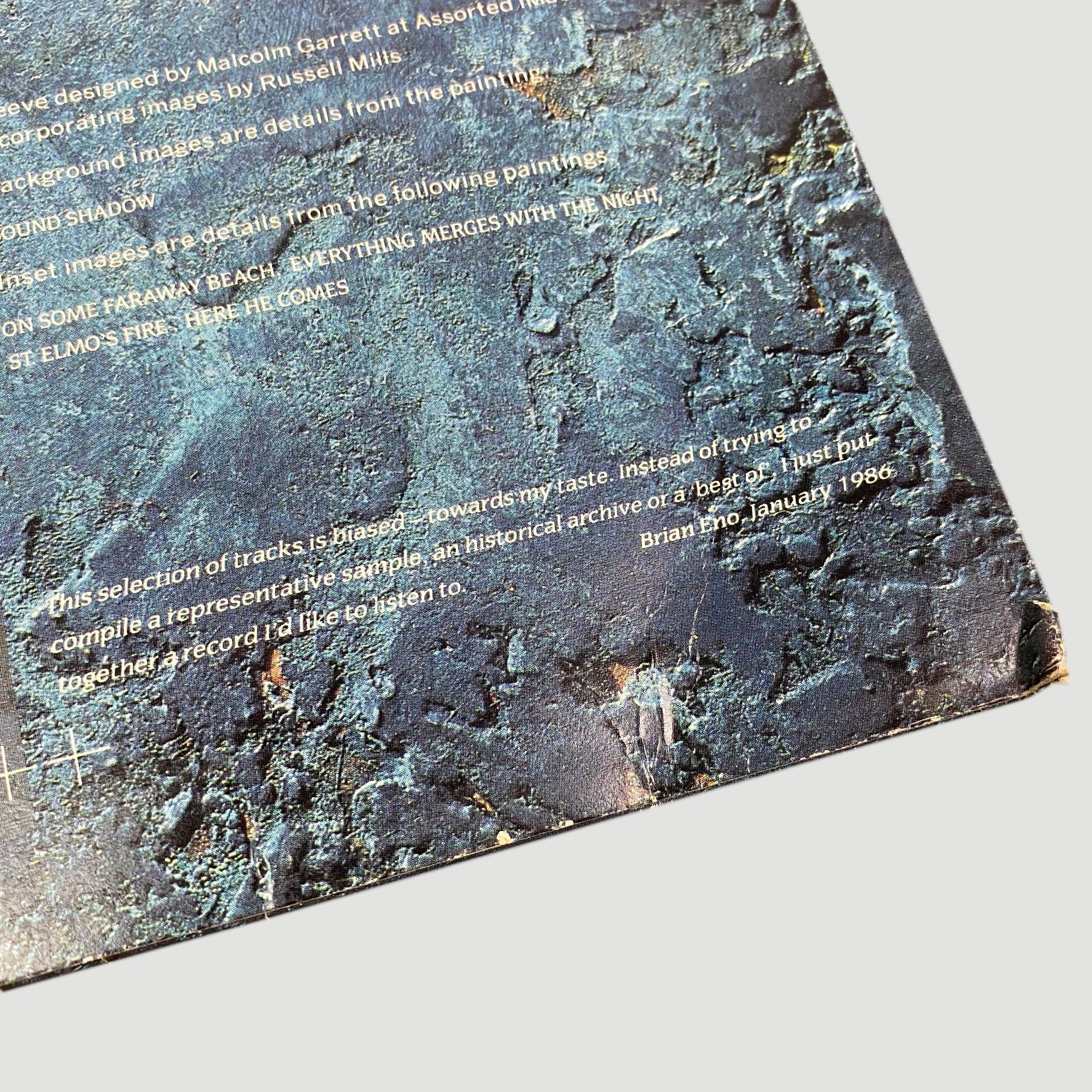 1986 Brian Eno 'More Blank Than Frank' LP