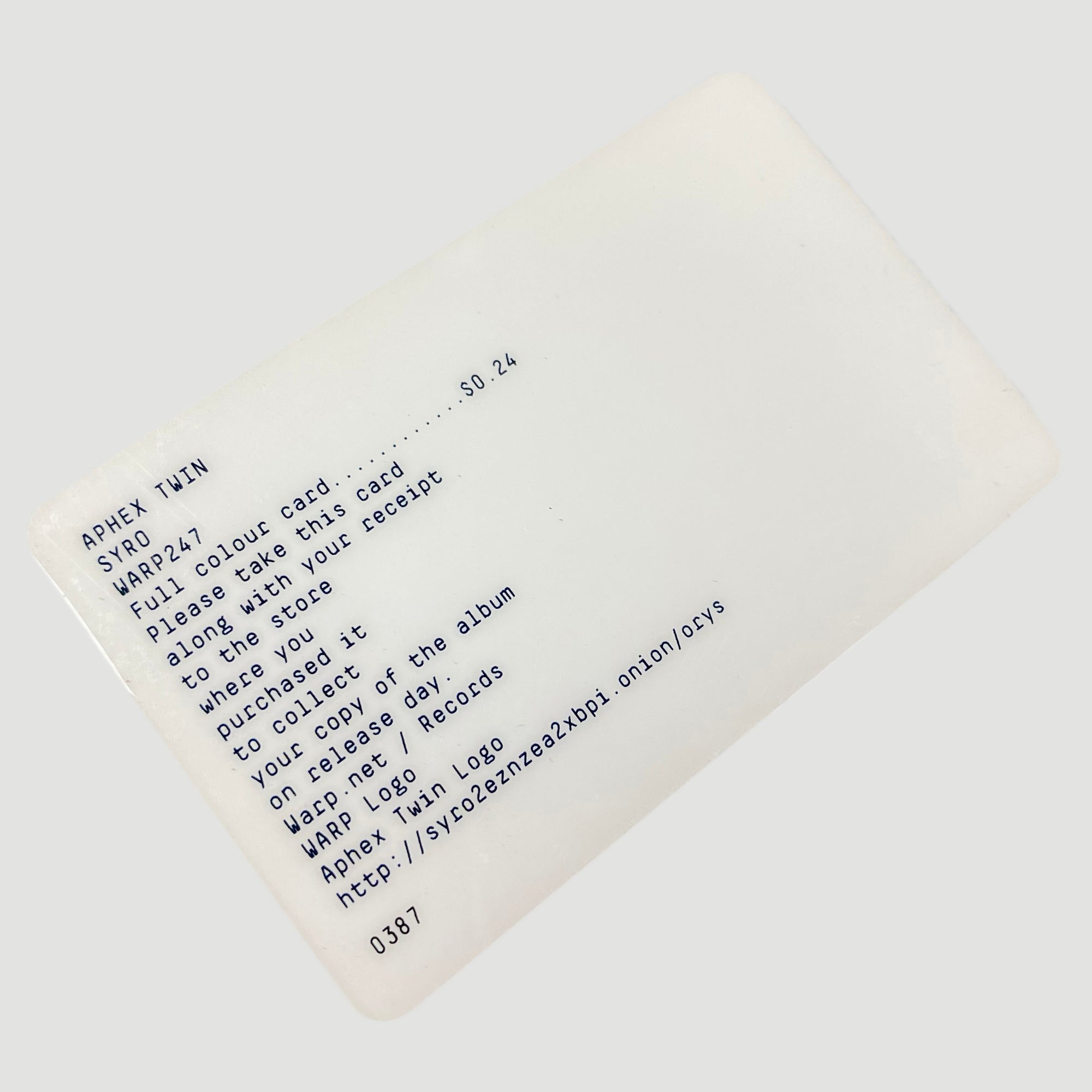 2014 Aphex Twin 'Syro' Warp Promo Pack
