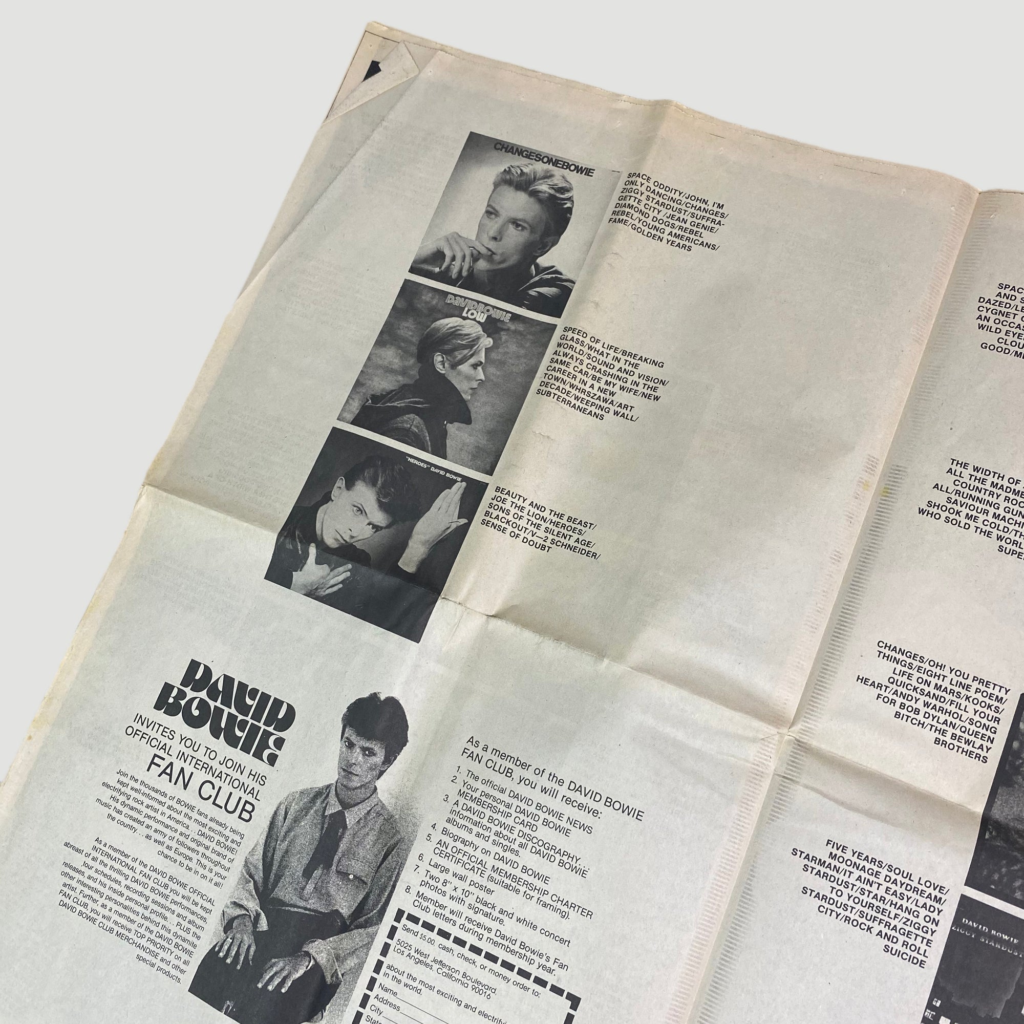 1978 David Bowie Isolar 2 US Tour Programme