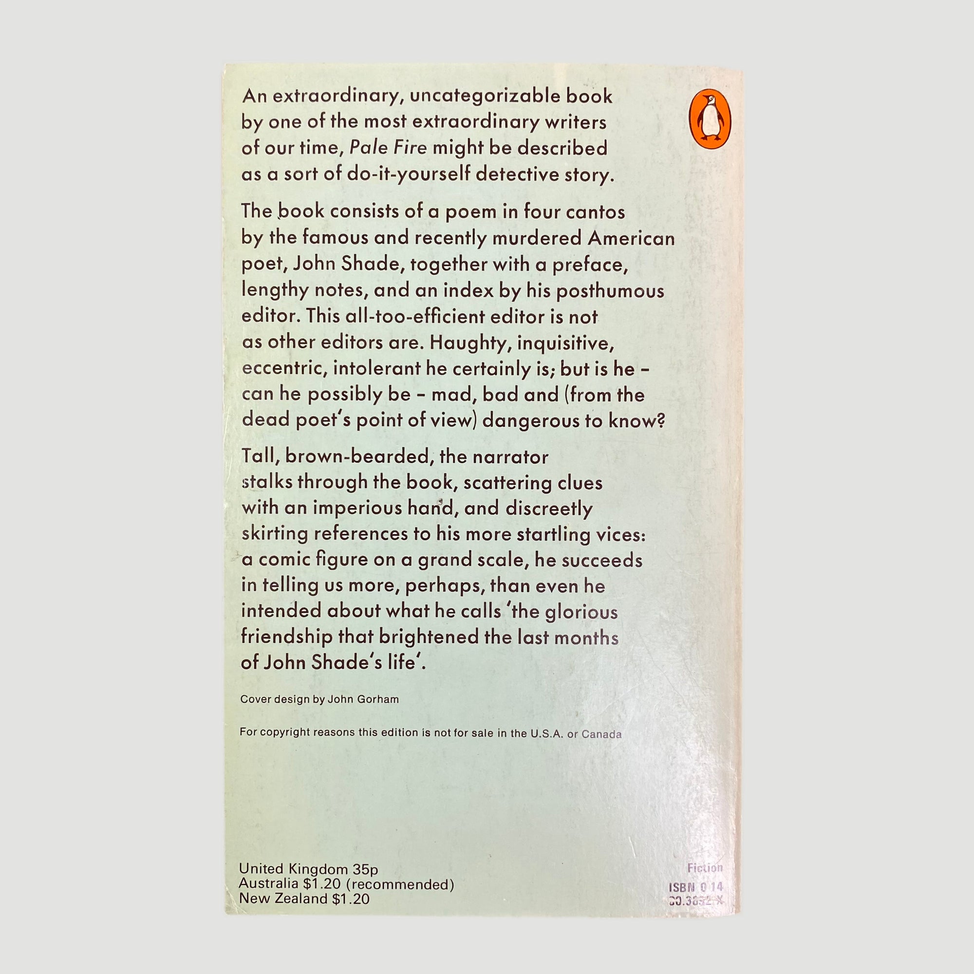 1962 Vladimir Nabokov' Pale Fire' Penguin
