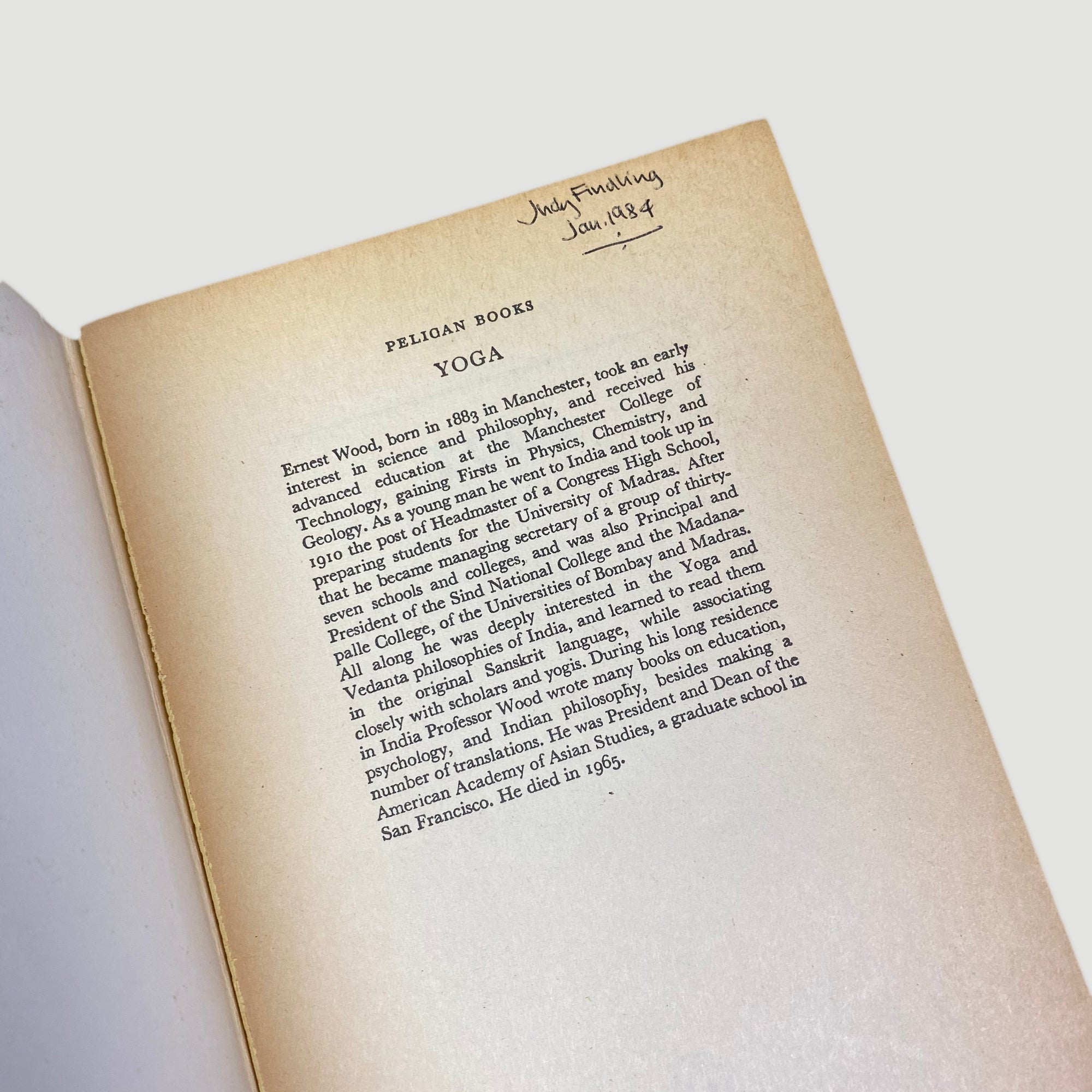 1982 Ernest Wood ‘Yoga’