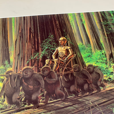 1983 Star Wars Ralph McQuarrie ROTJ Print (Signed by Warwick Davis)