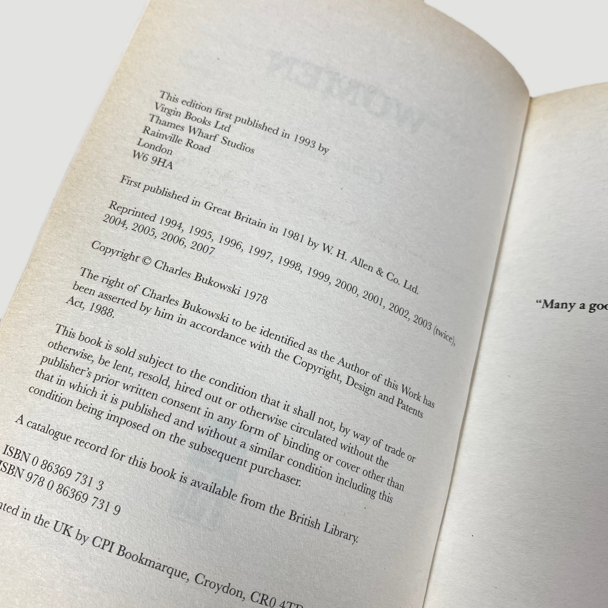 2003 Charles Bukowski Women