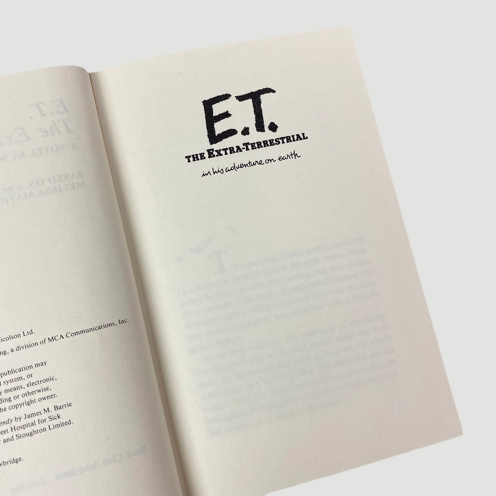 1982 'E.T. the Extra-Terrestrial' Novelisation