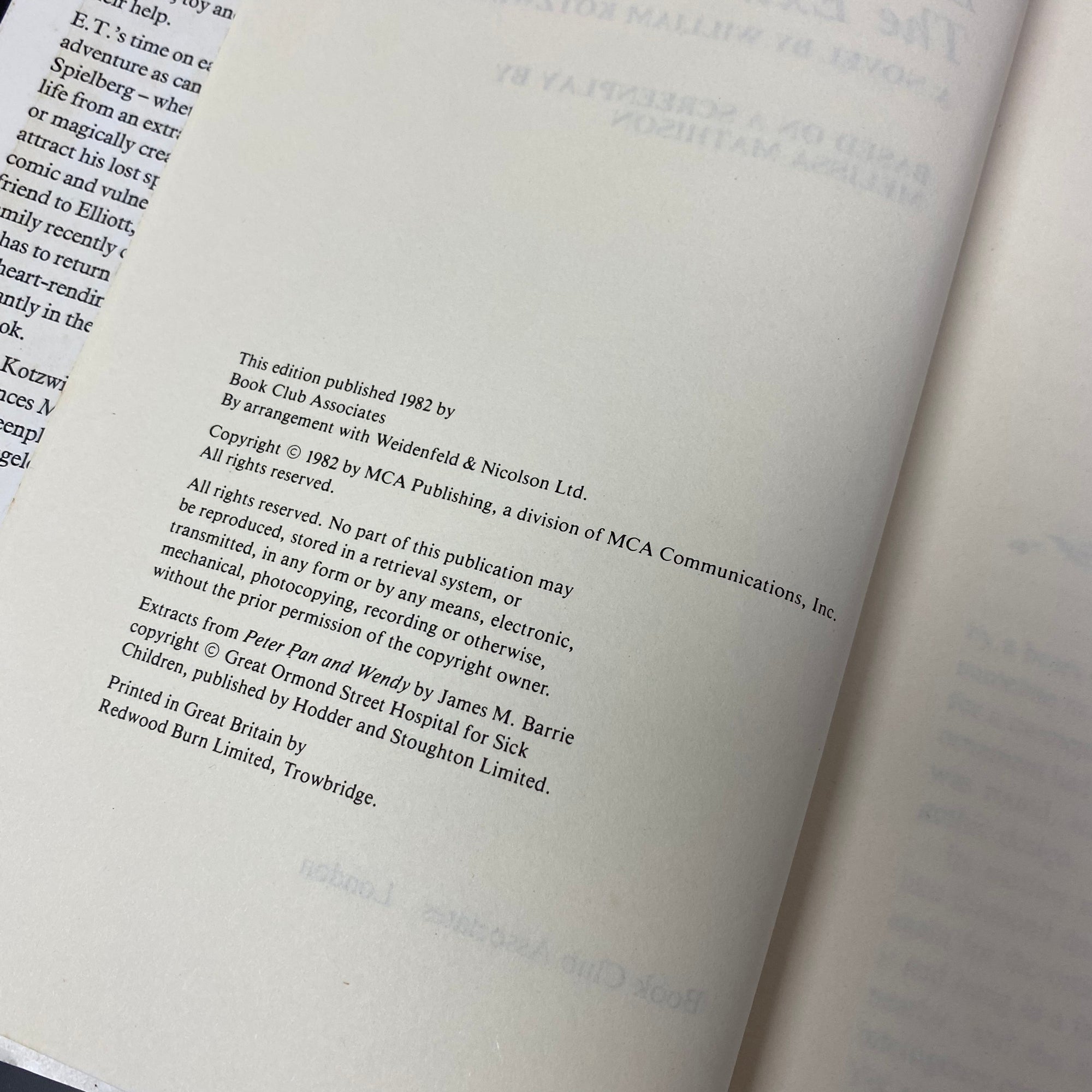 1982 'E.T. the Extra-Terrestrial' Novelisation