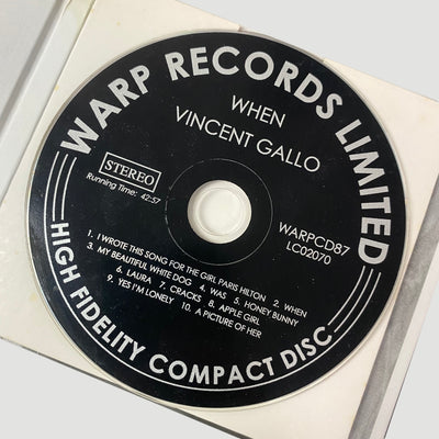 2001 Vincent Gallo 'When' CD (Limited Edition)