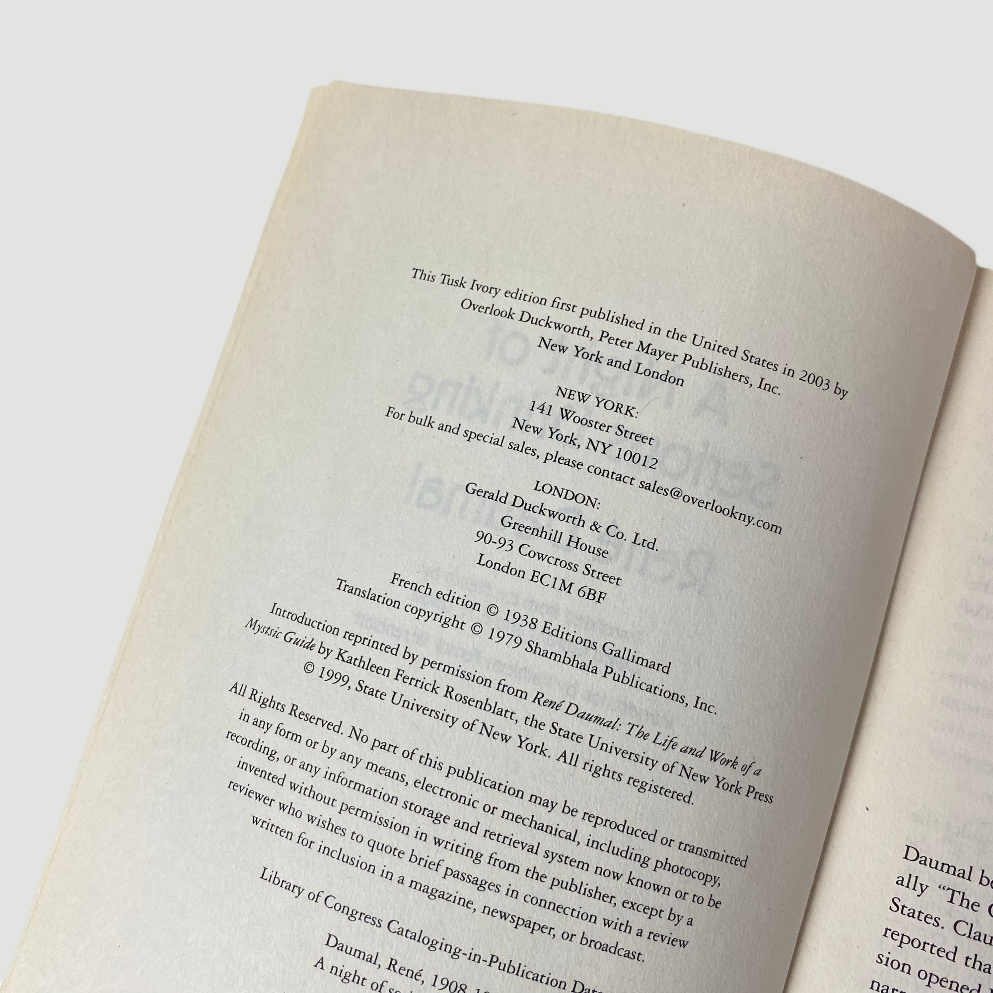 2003 René Daumal 'A Night of Serious Drinking'