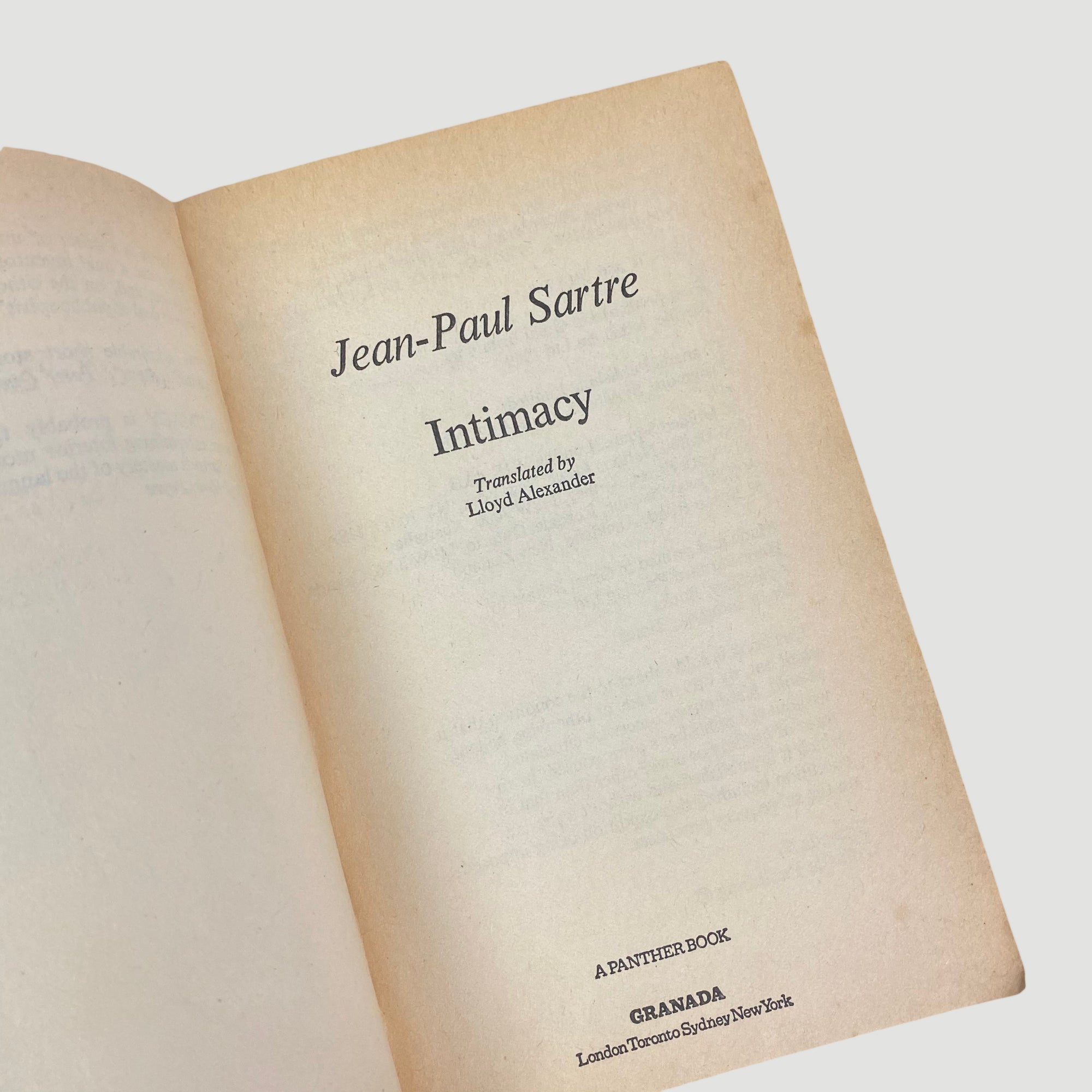 1981 Jean-Paul Sartre 'Intimacy'
