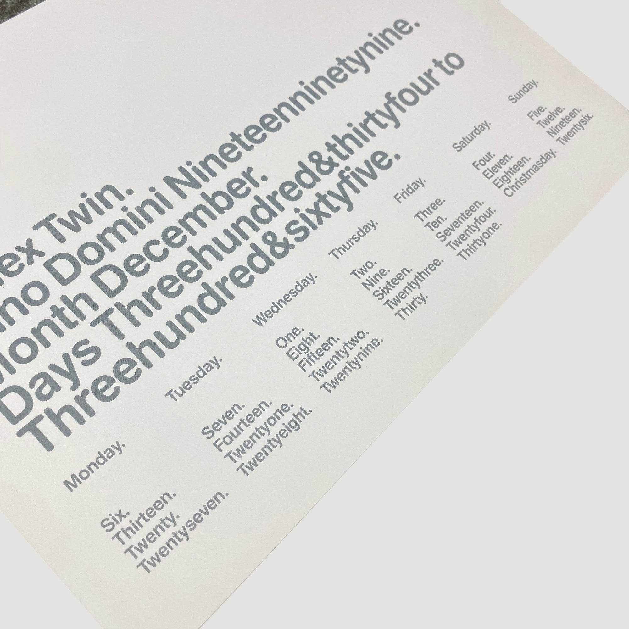 1998 Aphex Twin 'Windowlicker' Calendar