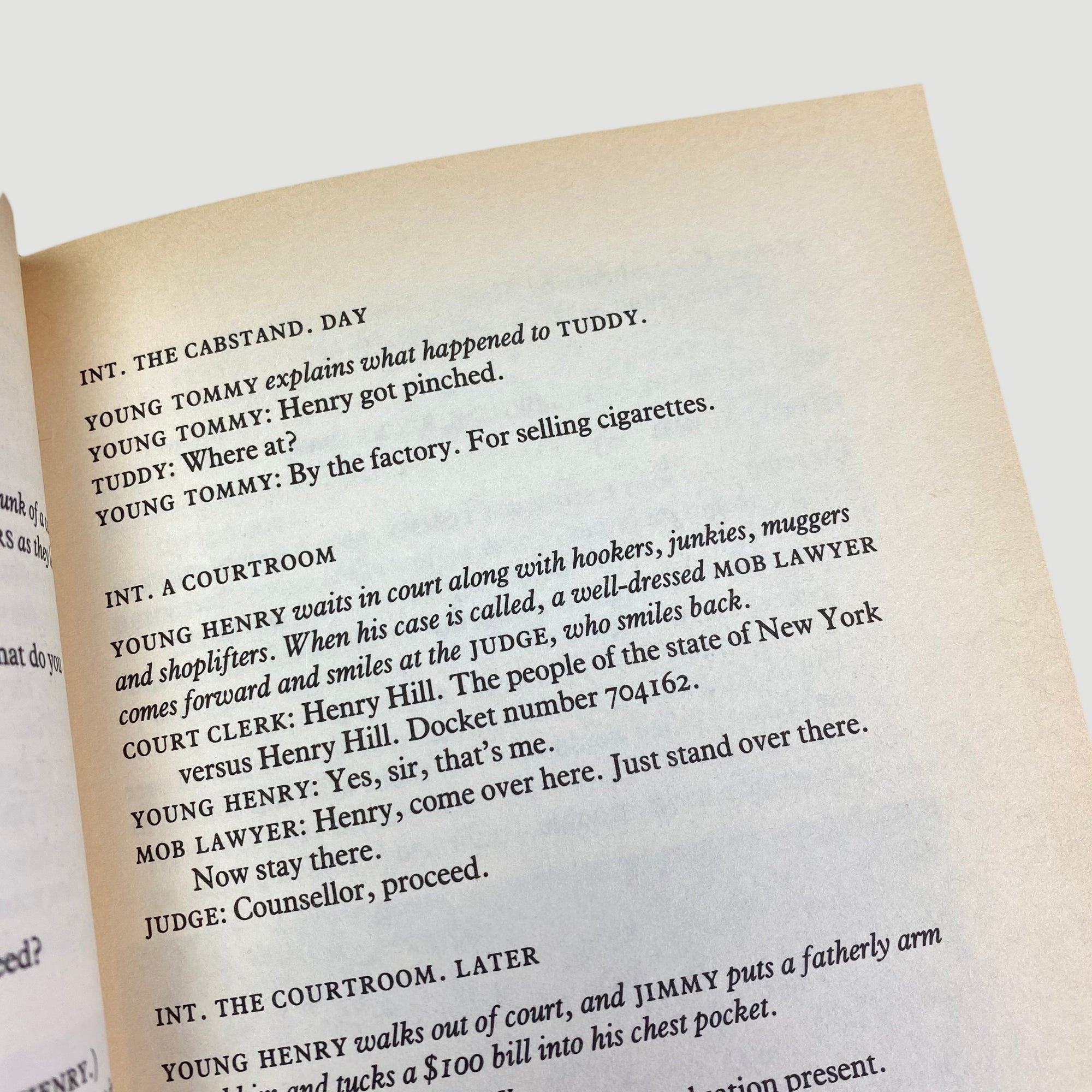 1990 Martin Scorsese & Nicolas Pileggi 'Goodfellas' screenplay