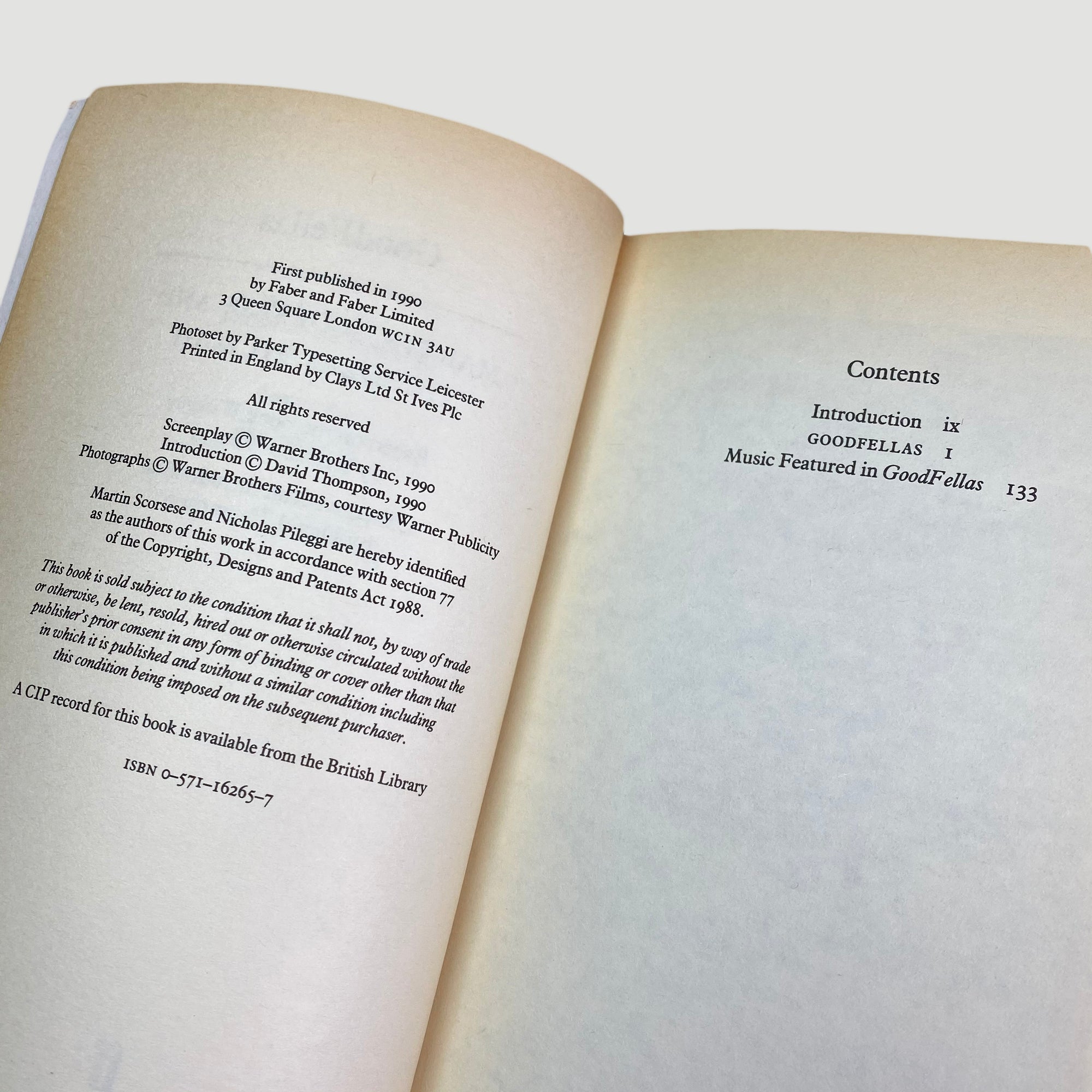 1990 Martin Scorsese & Nicolas Pileggi 'Goodfellas' screenplay