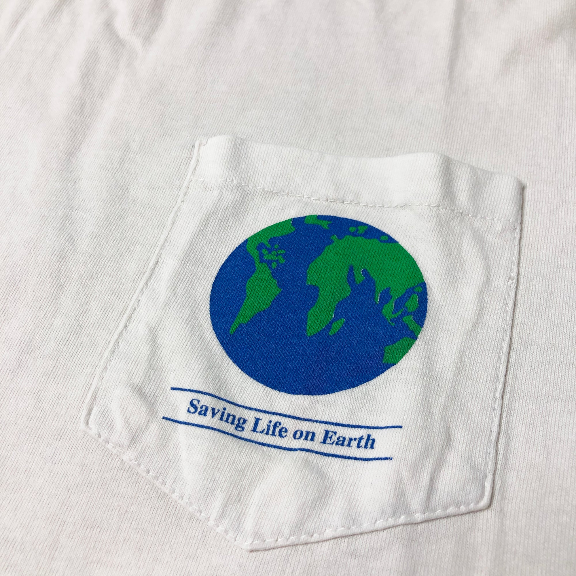 Early 90's WWF Saving Life on Earth Pocket T-Shirt