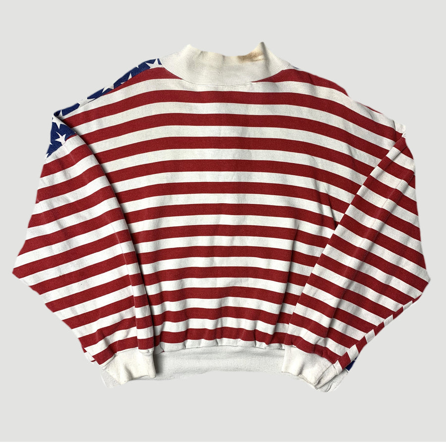 Late 80's USA Stars & Stripes Button Sweatshirt